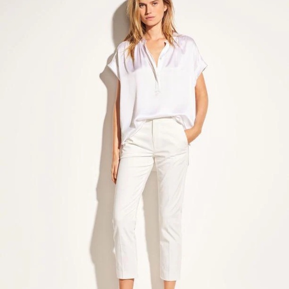 Vince Coin Pocket Twill Chino Casual Cotton Stretch Comfy Pants Off Withe - Picture 1 of 1